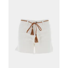 Short denim avec ceinture lio blanc femme - Deeluxe | wimod