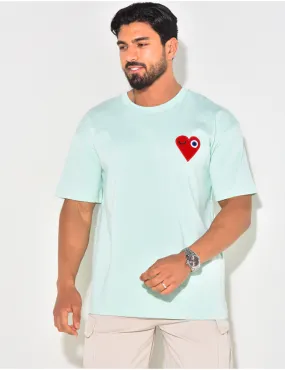 T-shirt coeur brodé / 62623 - JEANS INDUSTRY