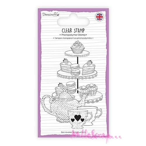 Tampon transparent acrylique "tea time" dovecraft embellissement scrapbooking carterie - 1 pièce