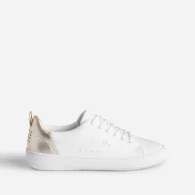 Tennis TBS blanche et or en cuir - Baskets / Tennis Femme | ERAM