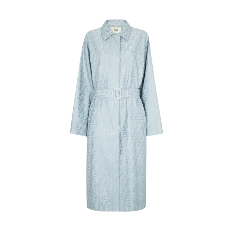 Trench Coat imperméable coton nylon FF bleu ciel