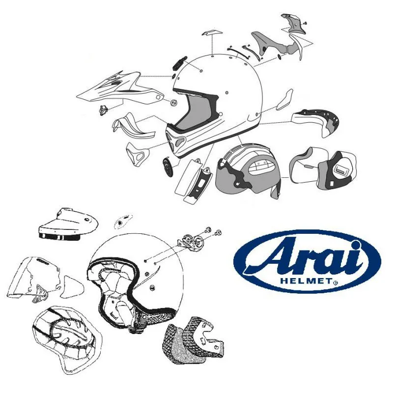 Ventilation arrière supérieure centrale ARAI Center Top Duct White pour casque MX-V- piecemotoquad