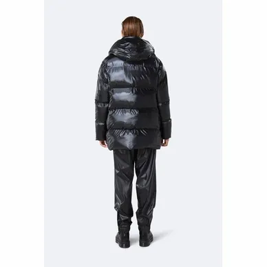 Veste RAINS Puffer Hooded Coat Shiny Black