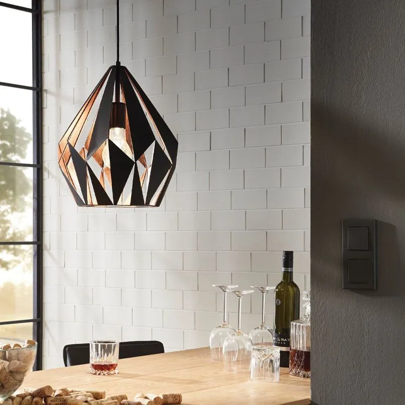 Zwarte design hanglamp metaal, Acri